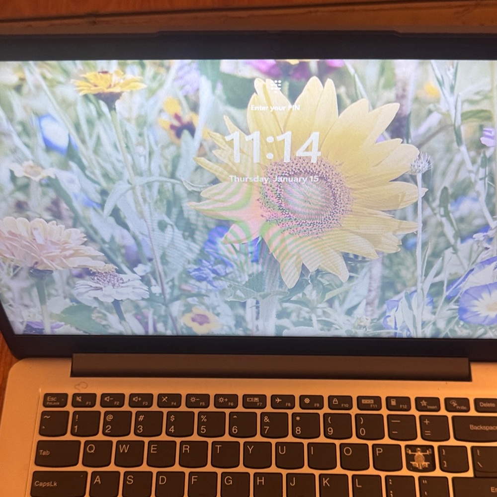Lenovo Silver Laptop with Unique Stickers